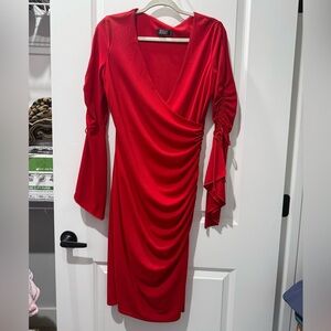 Laundry By Shelli Segal Red Wrap Dress